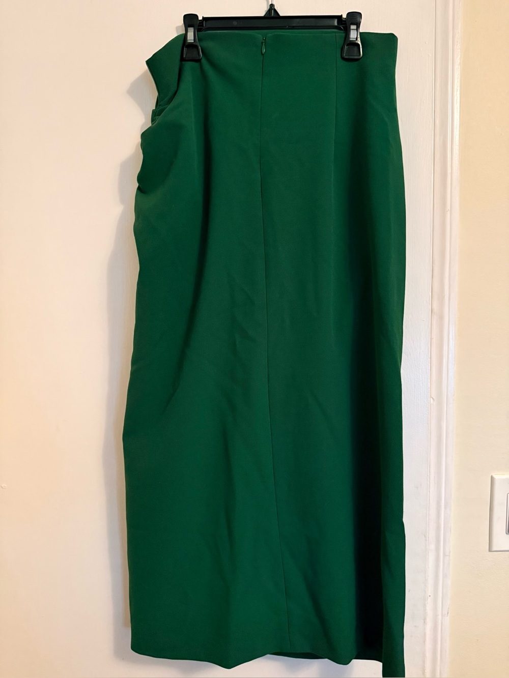 Zara Emerald Green High-Waist Midi Skirt with Side Slit - Picture 6 of 8